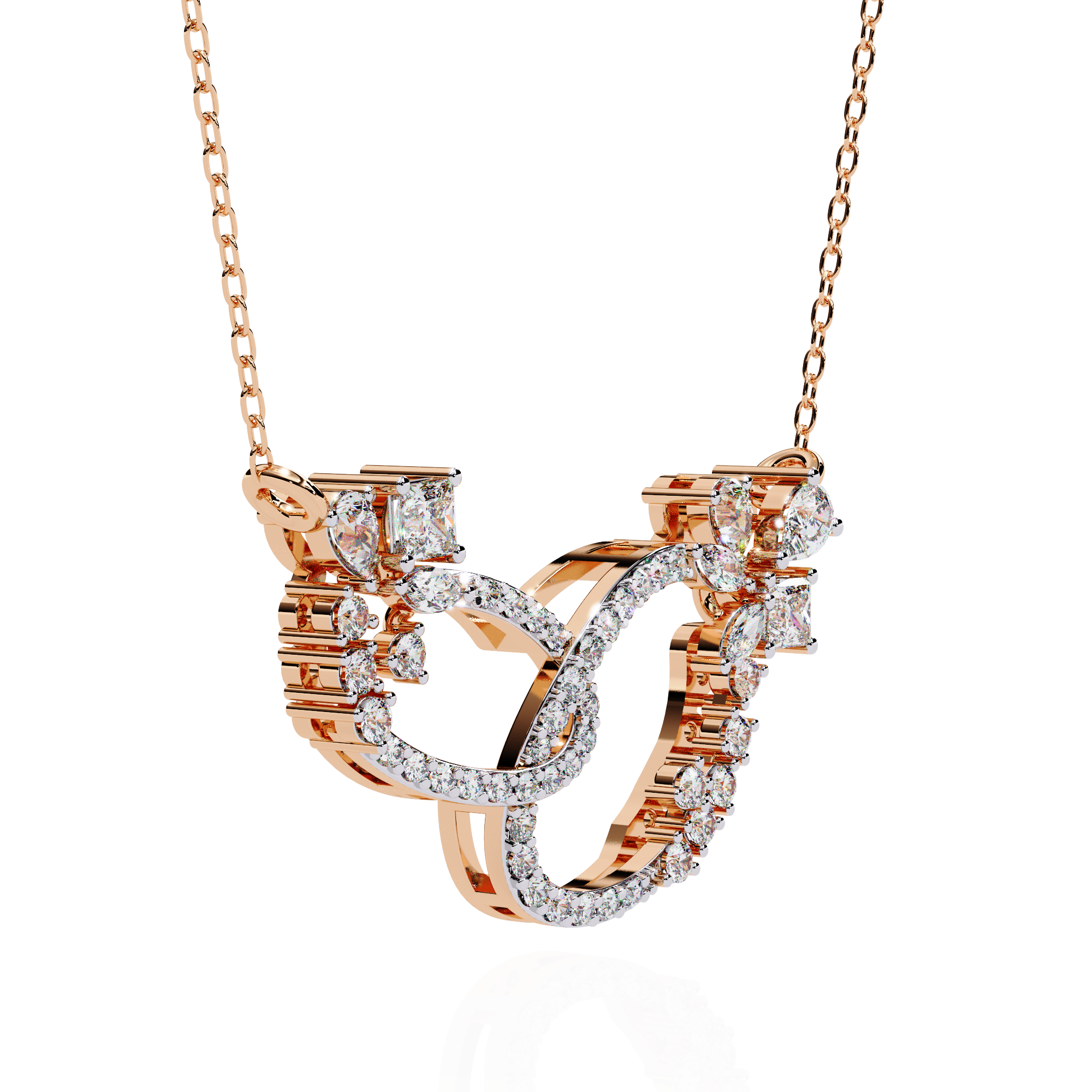 Solitairekart 0.73ct Eternal Harmony Natural Diamond Necklace-HI Color, VS-SI Clarity